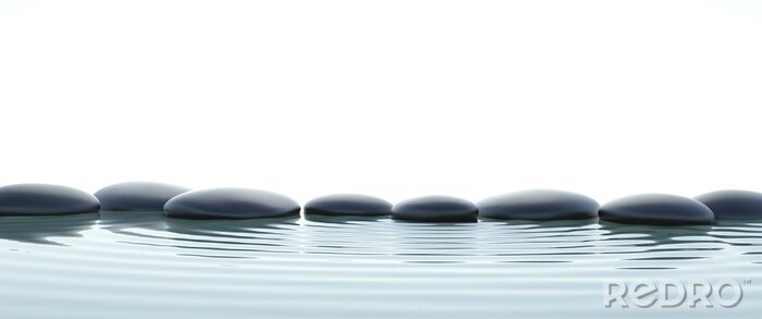 Tableau  Zen pierres dans l'eau sur grand écran
